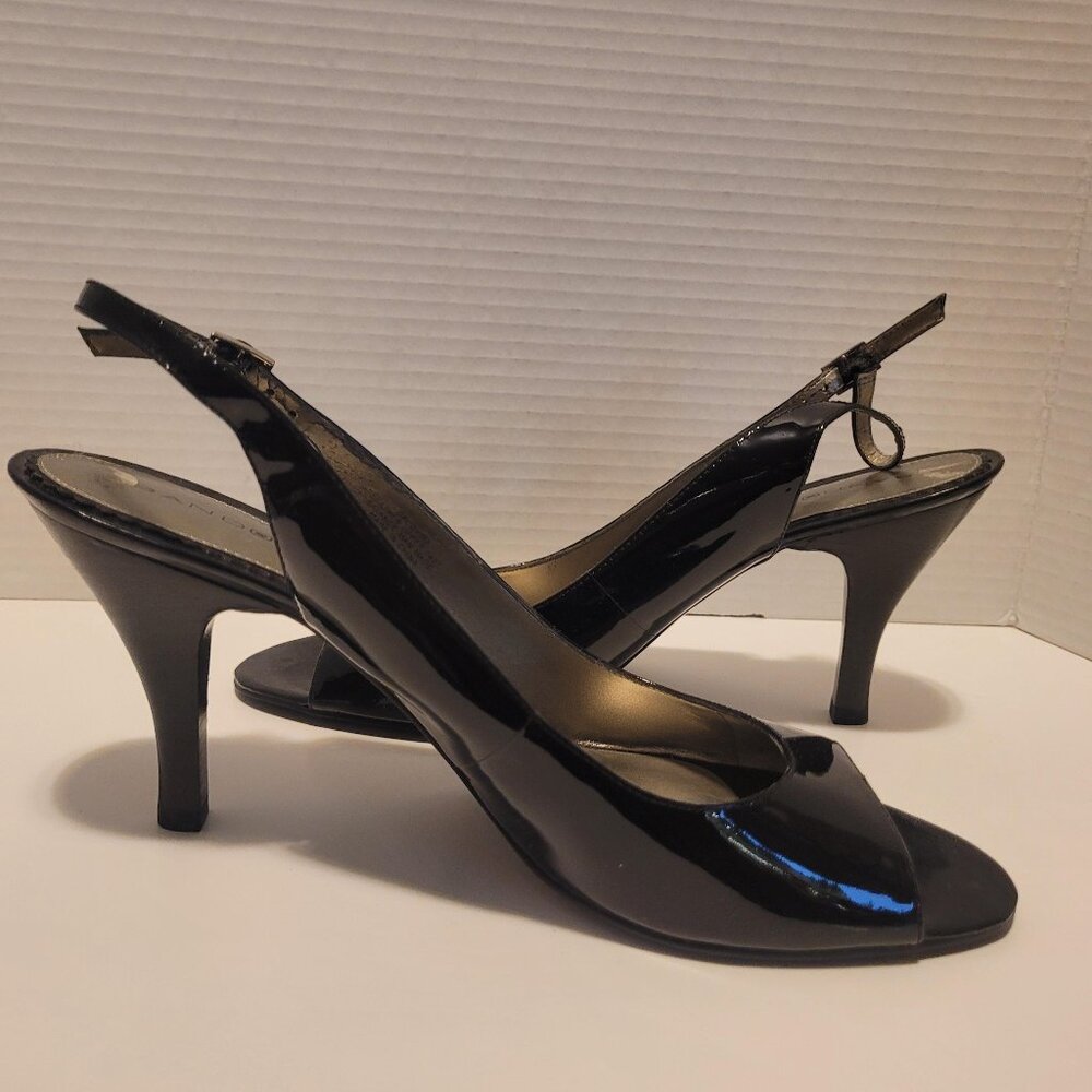 Bandolino Women's Dress Pump Black shoes open toe - SIZE 8.5 M